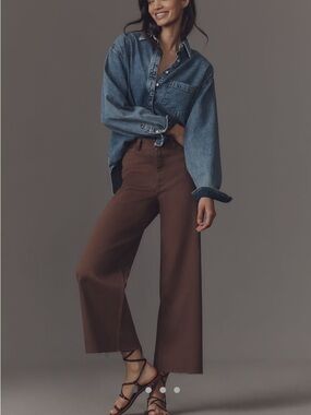 Maeve Ettie High-Rise Wide Leg Jeans in Caffeine